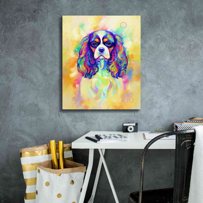 Pop Art Cavalier King Charles Spani par Epic Graffiti Pop Art Cavalier King Charles Spani, H 24 po x l 20 po x P 0,75 po
