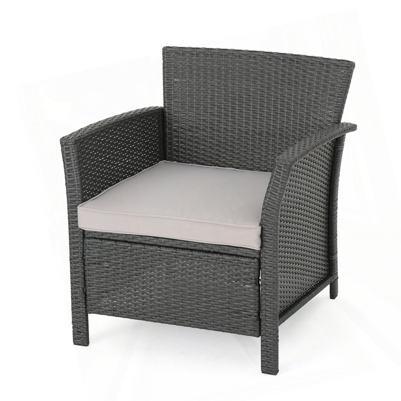 Chaise en rotin PE, Gris
