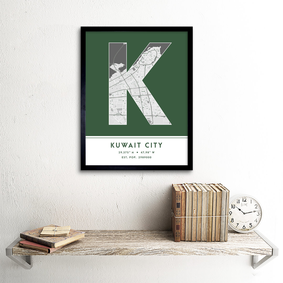 Kuwait City Kuwait City Map - Single Picture Frame Typography