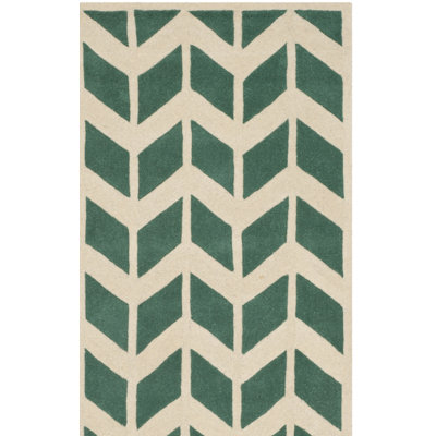 Deedie Hand Tufted Wool Chevron Rug