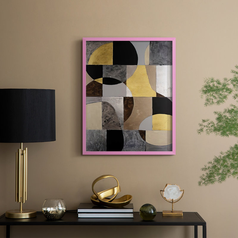 Cadre neutre I, reproduction encadrée - bois massif, H 11 po x l 9 po, Rose