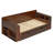  Full Size Wood Daybed with Removable Desk and Hydraulic Side Tables - 76" Wide Storage Frame with Drawers - Brown-1085626549