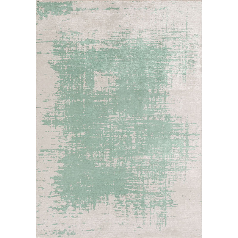 Allexis Rectangle Abstract Cotton and Viscose Indoor / Outdoor Area Rug, Rectangle 7'10" x 11'1"