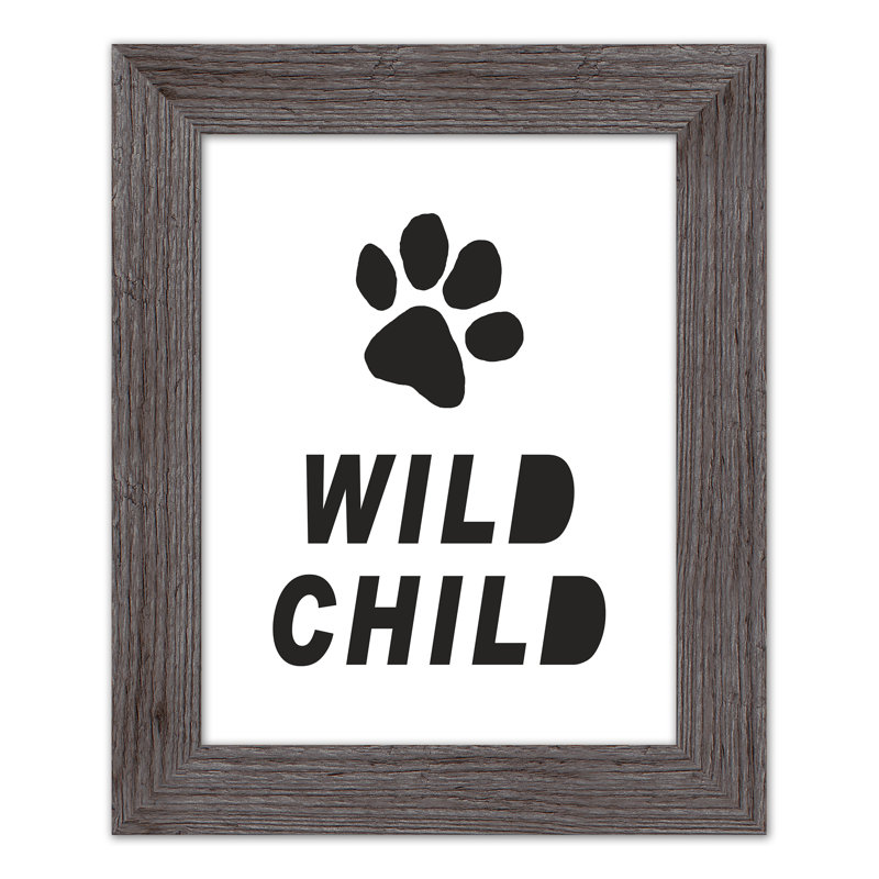 «Wild Child», art encadré simple, H 14 po x l 11 po x P 0,75 po, Cadre gris