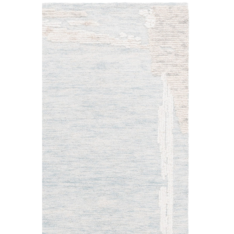 Harvest 304 Hand Tufted Wool; Cotton Abstract Rug in Light Blue/Ivory, Square 6'