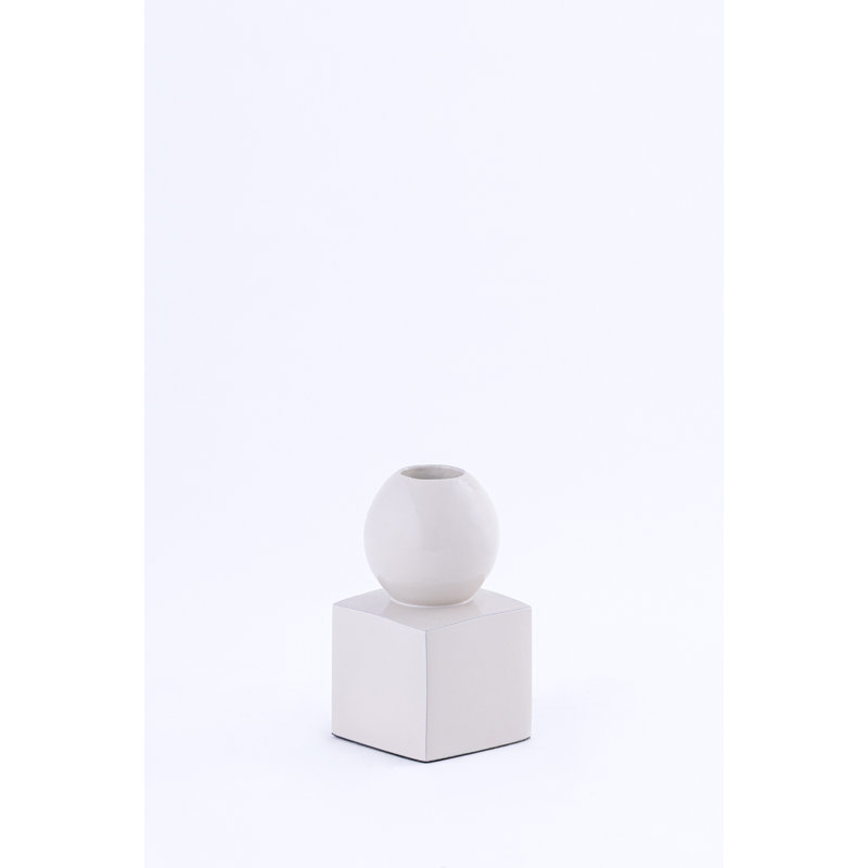 Aluminium Candle Holder Sm, Blanc