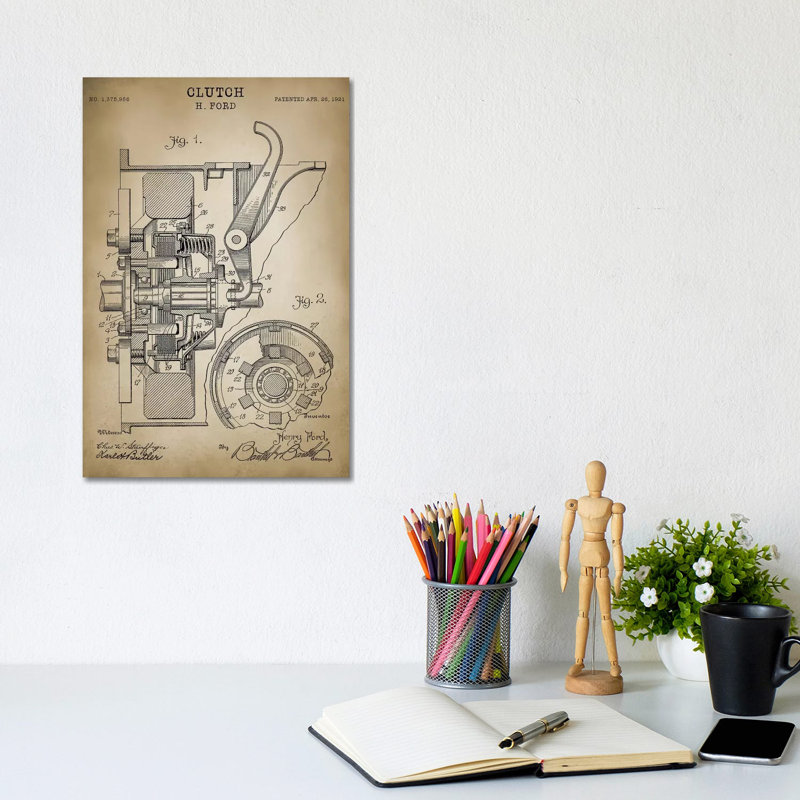 Ford Clutch - Wrapped Canvas Print, 20.32 cm H x 30.48 cm W