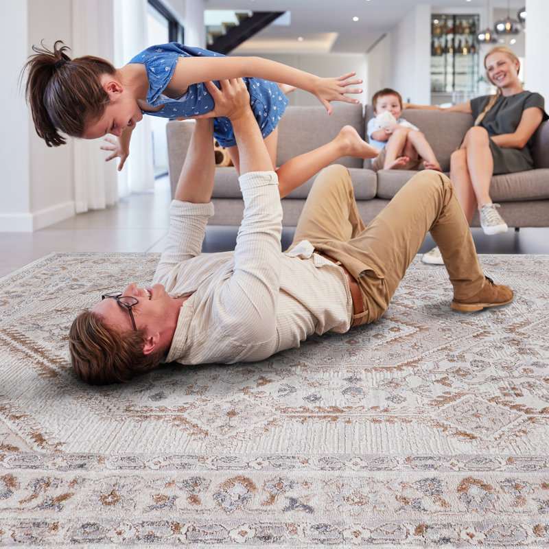Cream// 5x7 Area Rug, Non-shedding, Stain-, Enhances Living Room, Bedroom, Dining Home Office Rug In Cream//, Non-shedding And Perfect For Room Bedroom