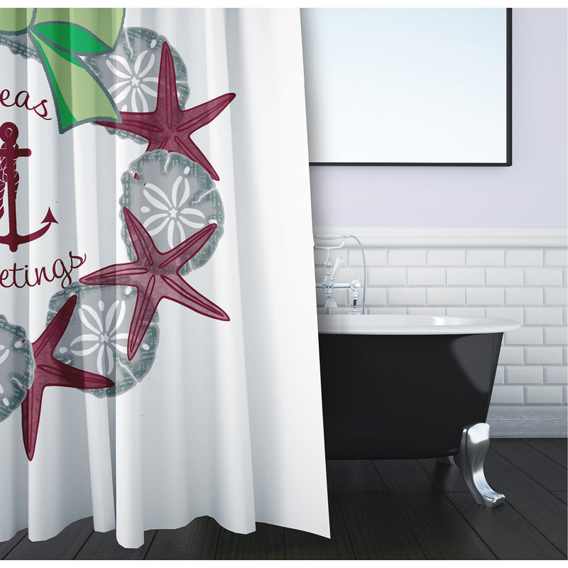Rideau de douche Seas and Greetings, Marron