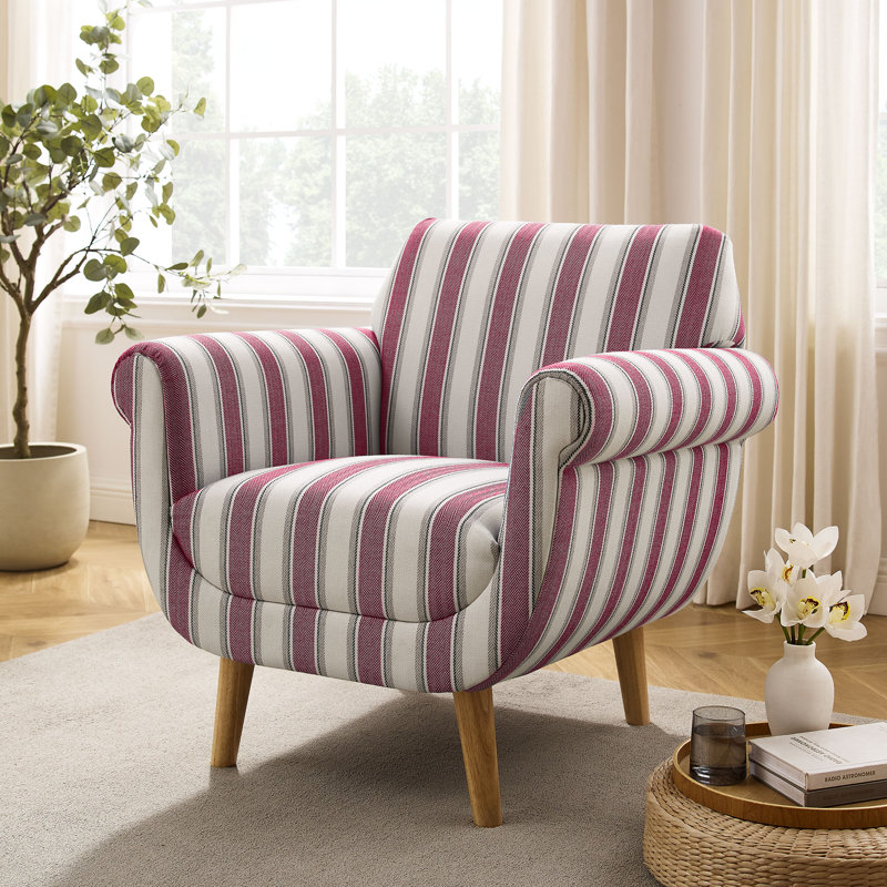 Fauteuil d'appoint 29,92 po Linend, Lin rouge