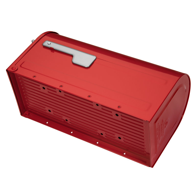 Boulder Post Mounted Mailbox, Red