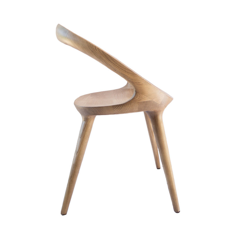 Solid Wood Armchair, Ash Grey