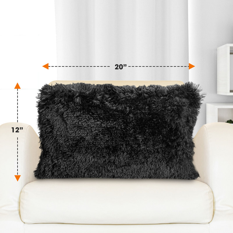 Coussins décoratifs Cheer, Noir, Polyester, 12 x 20