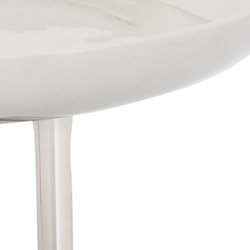 Assiette Kiser - grand nickel, Nickel poli, H 5 po x l 12,5 po x P 12,5 po