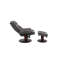 Fauteuil pivotant inclinable manuel en cuir avec repose-pieds de 33,5 po de large Carolynn-202906458