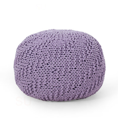 Bordeaux  Knitted Cotton Round Pouf