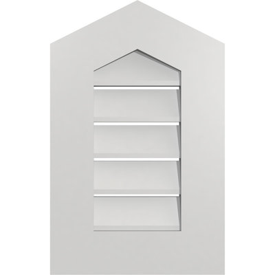 Peaked Top Surface Mount Signature Urethane Functional Gable Vent 4/12 Pitch, Primed Tan