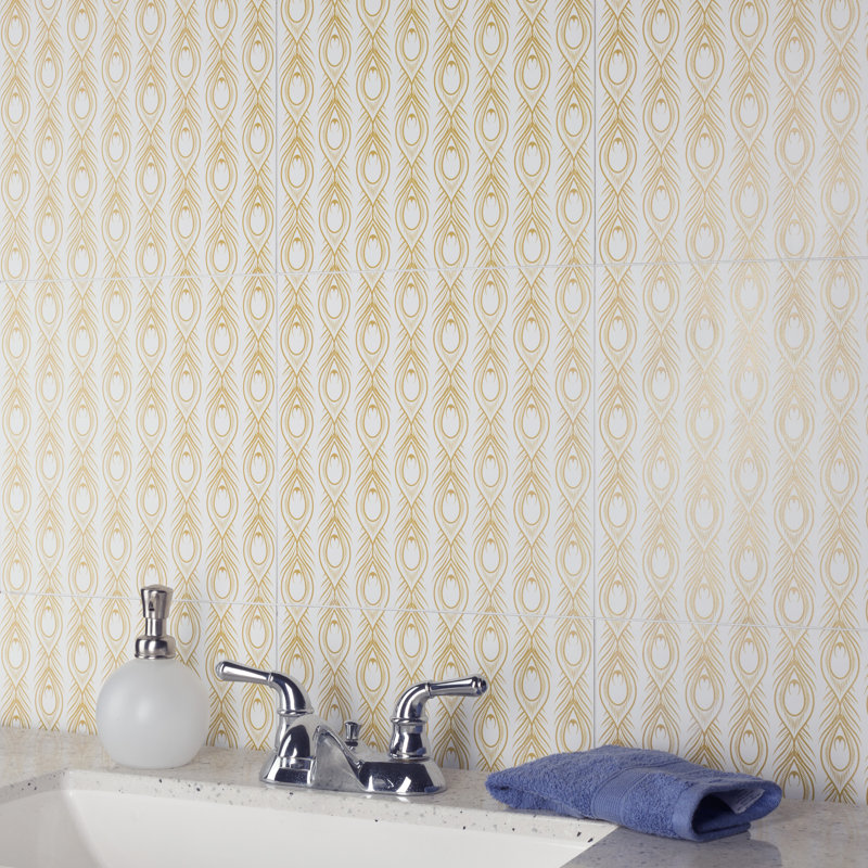 Art Deco Daiquiri 12" x 12" Porcelain Patterned Wall & Floor Tile, White