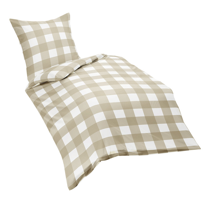 Riva Petrol Reinforced Cotton Microfibre 144 TC Reversible Duvet Cover Set, Single Duvet Cover + 1 Standard Pillowcase, Beige