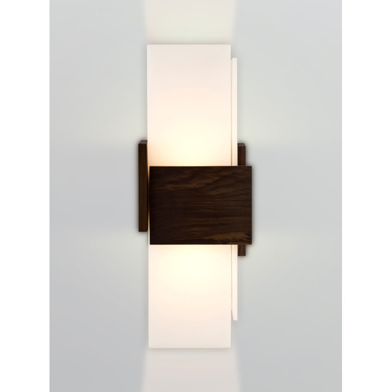 1 - Light LED Flush Mounted Sconce, 2700K, Dark Stained