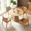 Table de salle à manger en bois de frêne avec plateau en bois franc de 45,68 po de style Mid-Century pour la cuisine et l'espace de vie