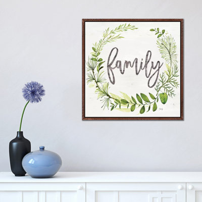 Family Greenery Wreath by Marla Rae - Print on Canvas