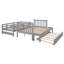 Lit simple superposé au dessus d'un lit double avec lit gigogne simple (gris) (VIEUX SKU: LT000025AAE-1)-1630138481