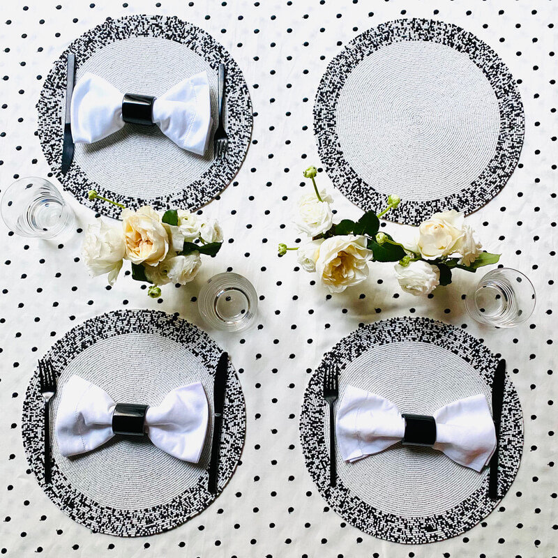 Splatter Placemats, Black/White