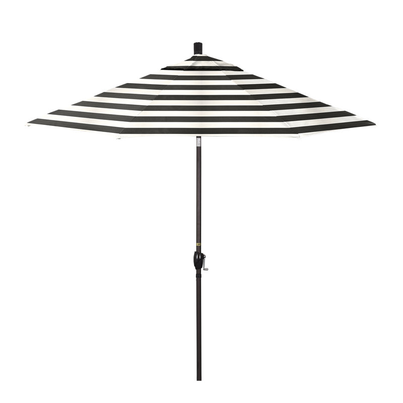 Parasol de marché 9 pi Ayomipo, Cabana classique à rayures noires Sunbrella®