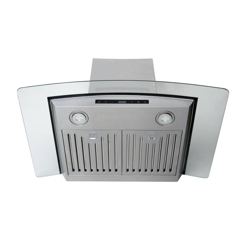 Vissani 30 po Hotte murale en verre convertible W avec 2 filtres à charbon en acier inoxydable