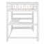 Lit mezzanine avec tablettes de rangement et bureau sous le lit-1345696171