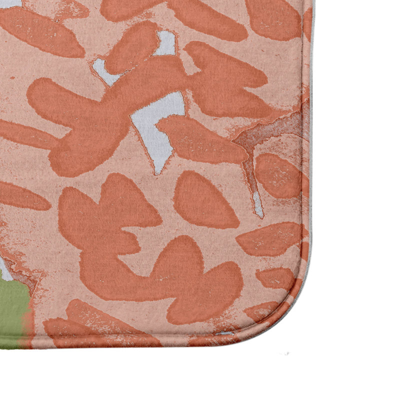 Tapis pour salle de bain à cloche de fleurs Lubbock, l 24 po x L 36 po, Pêche