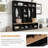 Wide Design Hall Tree with Storage Bench, Minimalist Shoe Cabinet with Cube Storage & Shelves, Multifunctional Coat Rack with 8 Hooks-1620962498