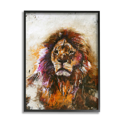 Abstrait crinière de lion sur fond brun clair vieilli par Design Fabrikken - impression d'art graphique