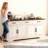 65.75" Large Sideboard Buffet Cabinet With Wooden Door-130768999