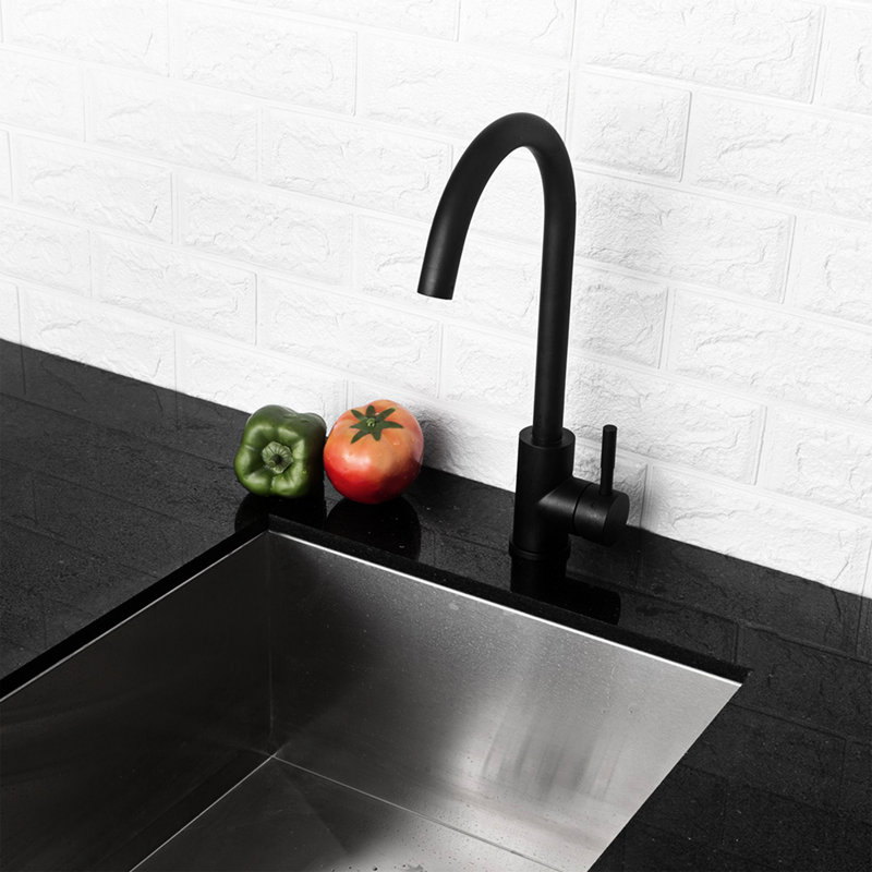Matte Black Kitchen Sink Faucet With Single Handle - 304 Stainless Steel Construction, 360 Rotatable Spout, Rust And Corrosion , Easy Daily Cleaning, Simple Installation, 1.75 Gpm Max Flow, Includes