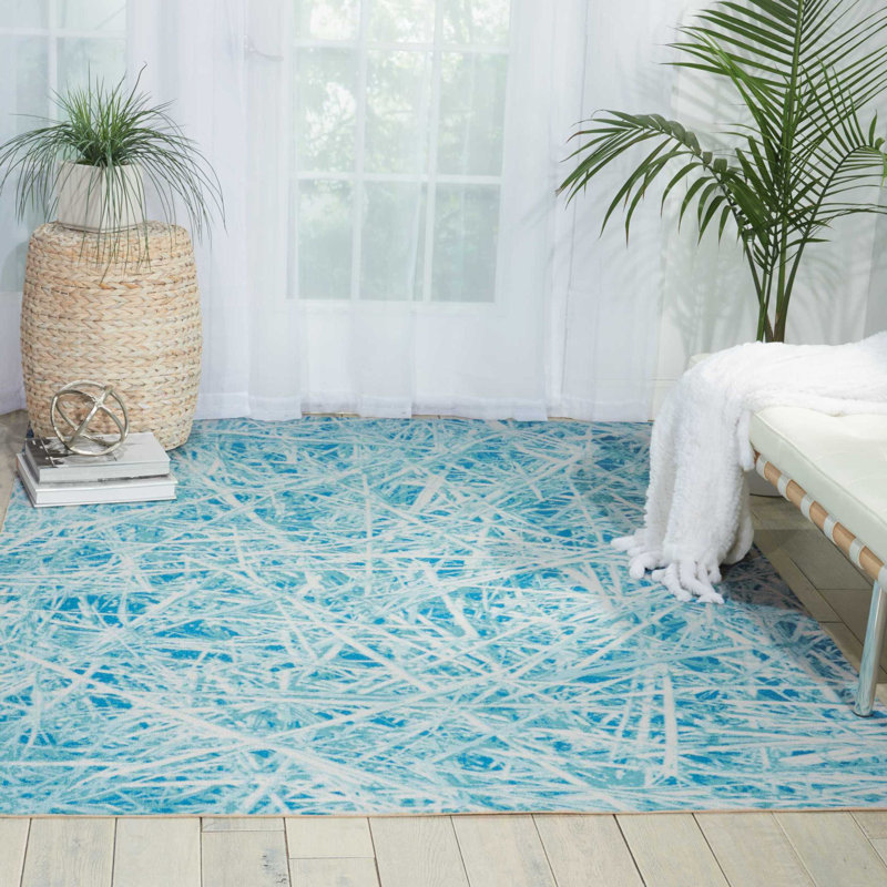 Tapis bleu marine intérieur / extérieur Adamov, Rectangle 10 pi x 13 pi