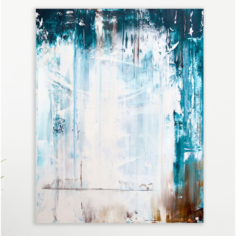 Abstract Print by John Beard, Brown Framed Canvas, 31.5" H x 25.5" W x 1.75" D