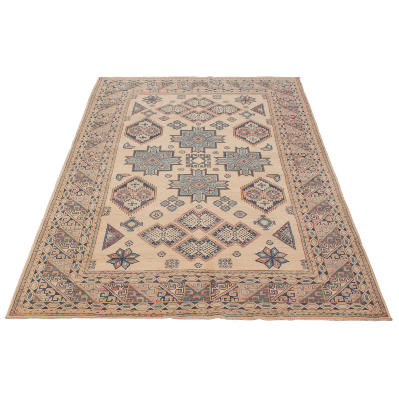 Akaylia One-of-a-Kind Rectangle 6'9" X 10'1" 1990's Wool Area Rug Cream