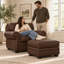 Santa Ana Boutique 100% Top Grain Leather Ottoman, Made to Order-182047088