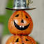 32,75 po Décoration d'Halloween en métal Jack-O-Lantern Totem Tower