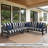 Oltjana Left Arm Loveseat with Angled Slatted Back Aluminum Frame and Sunbrella Cushions-124071212-122444630