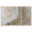 Marbre blanc avec veines de gris et d'or Curley - ensemble d'art mural sur toile Glam