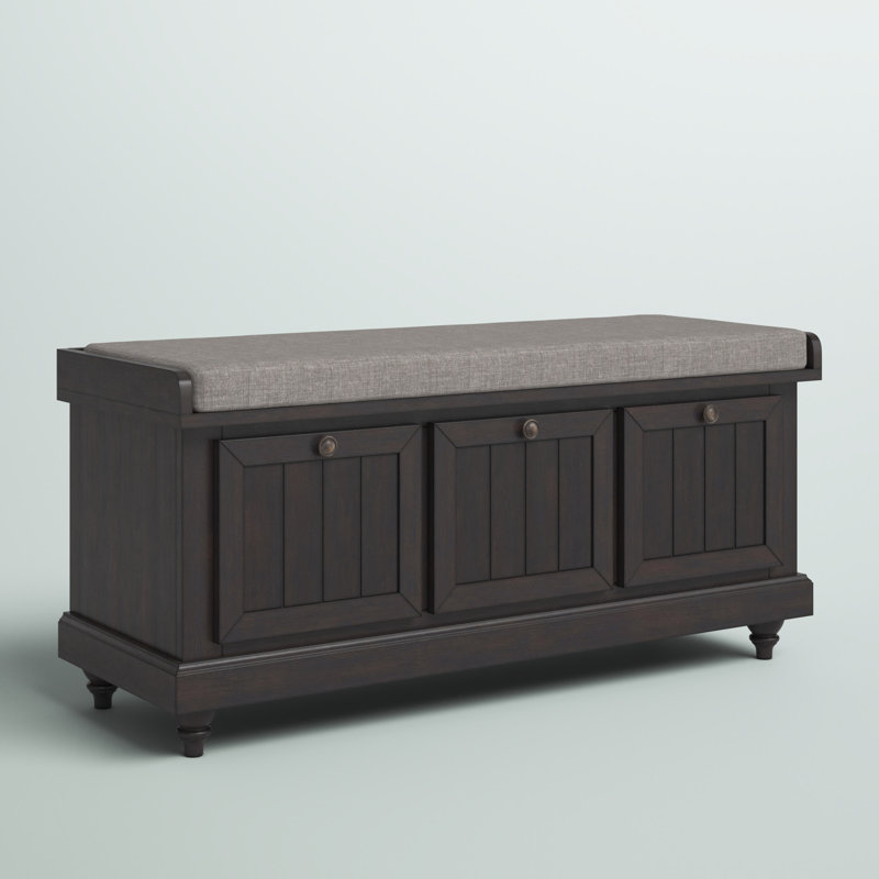 Oakham Linen Upholstered Storage Bench, Antique Black