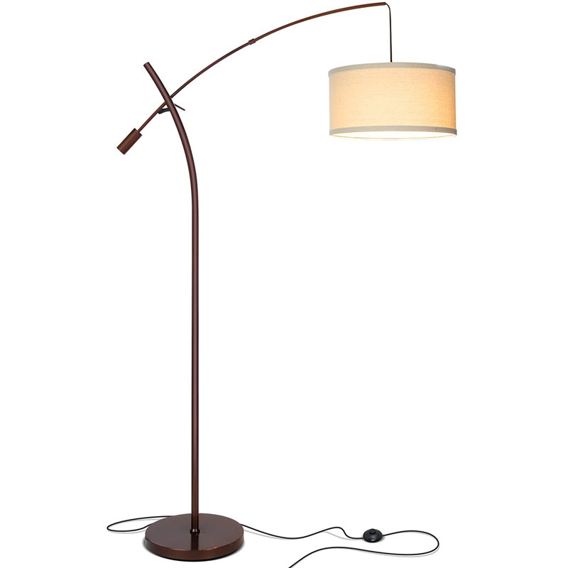 Grayson Modern Style Arc Floor Lamp with Flexible Arm, Bronze