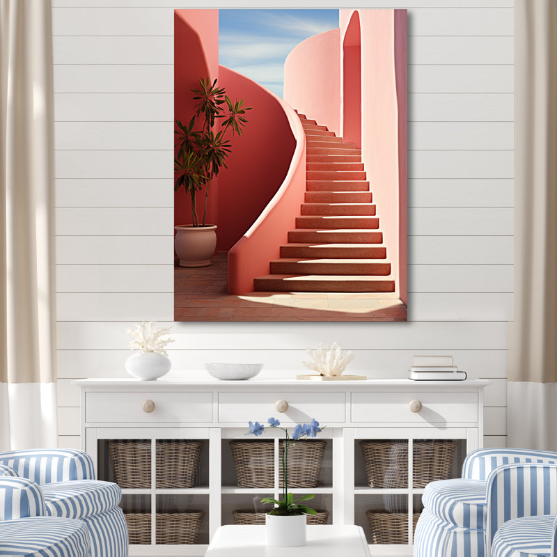 «Modern Architectual Stairway Grace», reproduction sur toile, H 20 po x l 12 po x P 1 po, Toile tendue