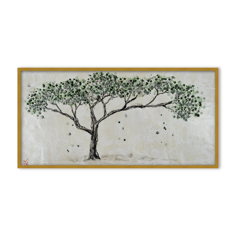 Nature Inspired "Spring's Guardian" Canvas Wall Art By , 24" H x 48" W, Framed Print, Gold