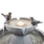 26"H 2-Tiered Birdbath Polyresin Outdoor Fountain with Birds, Pump and LED Light (KD)