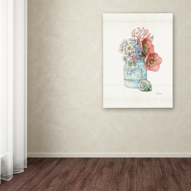 Sea Finds I Nautical Floral Canvas Wall Art, 18x24 Inches