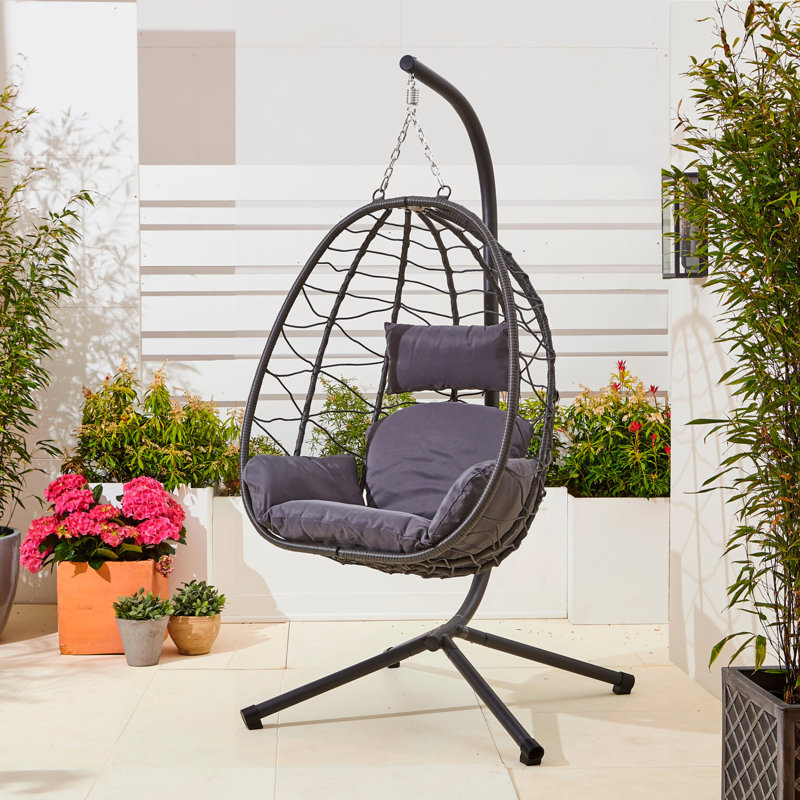 Royale Egg Chair with Stand, Grey